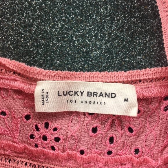 Lucky Brand Pink Lace Tank Top Size M Medium - Picture 2 of 10